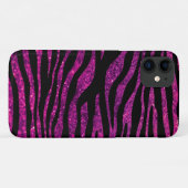 ピンクゼブラ、グリッターゼブラ、ゼブラ印刷、ストライプ Case-Mate iPhoneケース (裏面(横))