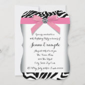 ピンクゼブラSweet sixteen誕生会 招待状 (裏面)