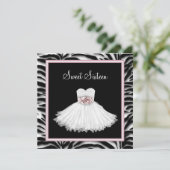 ピンクゼブラSweet sixteen誕生会 招待状 (スタンド正面)