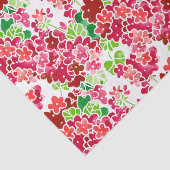 ピンクゼラニウムおよび赤い花パターン 薄葉紙 (詳細)