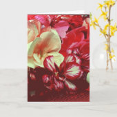 ピンクゼラニウム空白のグリーティングカード カード (黄色い花)