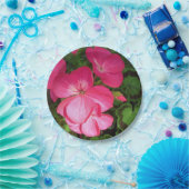 ピンクゼラニウム紙プレート ペーパープレート (パーティー)