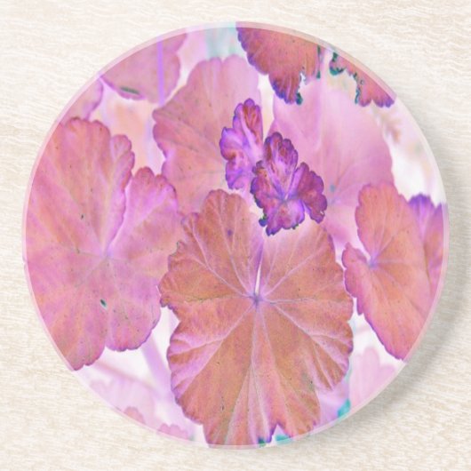ピンクゼラニウム葉 コースター (正面)