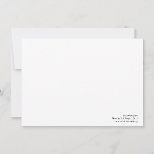 ピンクゼラニウム カード (裏面)