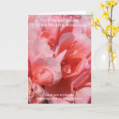 ピンクゼラニウム 4周年結婚記念日オーダーメイド カード (黄色い花)