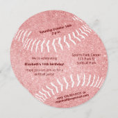 ピンクソガーリーフトボールスポーツをテーマにしたパーティー 案内状 (正面/裏面)