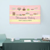 ピンクソフテイストベーカリーケーキスイーツキャンディーショップ 横断幕 (トレードショー)