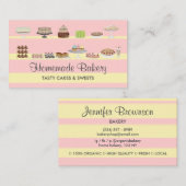 ピンクソフトおいしいベーカリーケーキスイーツキャンディーショップ 名刺 (正面/裏面)
