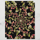 ピンクソフトグリーンブラックベゴニアスクラップブック紙 (正面/裏面)