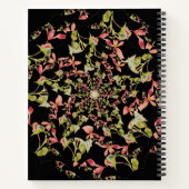 ピンクソフトグリーンベゴニアフラクタルアート ノートブック (裏面)