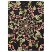 ピンクソフトグリーン黒ベゴニアフラクタルアート クリップボード (裏面)