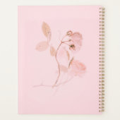 ピンクソフトフローラパーソナライズされたプランナー プランナー手帳 (裏面)