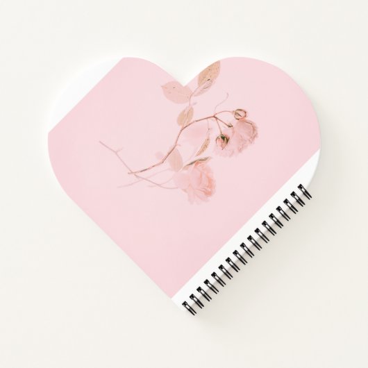 ピンクソフトフローラ パーソナライズされた ノートブック (裏面)