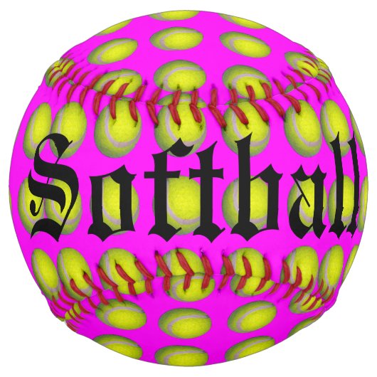 ピンクソフトボールのテニスボール ソフトボール (裏面)