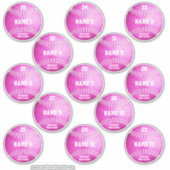 ピンクソフトボール13カスタム名セット シール (正面)