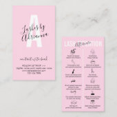 ピンクソフトメイクアップLash Extensionアフターケア 名刺 (正面/裏面)