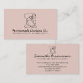 ピンクソフト赤面自家製フードベーカリー調理師 名刺 (正面/裏面)