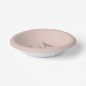 ピンクソルト結婚のカスタムカップル名モノグラムかわいい ペーパーボウル (傾斜あり)