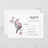ピンクソンバーズオンザツリーブランチ結婚ズ 出欠カード (正面/裏面)