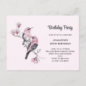 ピンクソンバーズオンザツリーブランチ誕生日 インビテーションポストカード (正面)
