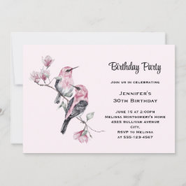ピンクソンバーズオンザツリーブランチ誕生日 招待状