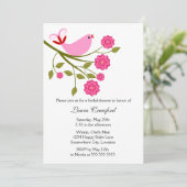 ピンクソンバードブライダルシャワー招待 招待状 (スタンド正面)