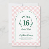 ピンクソーシャルクラブスウィート16誕生日 招待状 (正面)