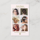 ピンクソーシャルメディア写真グリッドQRコード – Instagram 名刺 (正面)