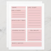 ピンクソーシャルメディア影響者毎日のプランナー (正面/裏面)