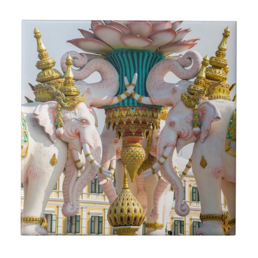 ピンクゾウの像バンコクタイ タイル (正面)