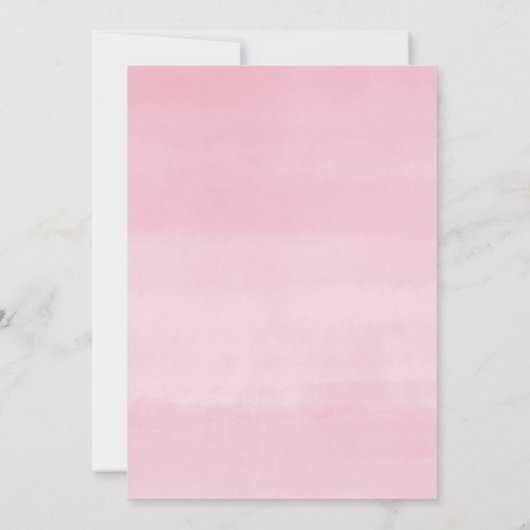 ピンクゾウの風船に女の子ベビーを振りかける 招待状 (裏面)