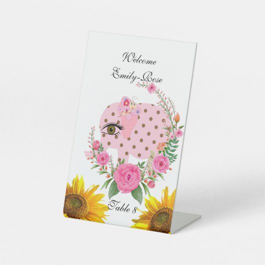 ピンクゾウフローラバラ台座標識 台座サイン (正面)