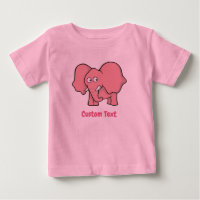 ピンクゾウベビーTシャツ