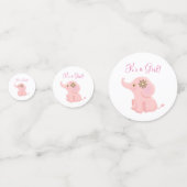 ピンクゾウ女の子テーブル紙吹雪 コンフェッティ (裏面)