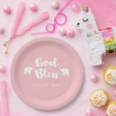 ピンクゾウ神バプテスマ/献身 ペーパープレート (パーティー)