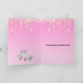 ピンクゾウ誕生の女の子おめでとう  カード (内部)