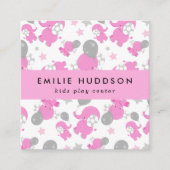 ピンクゾウ、キッズセ遊ンター、アクティビティセンター スクエア名刺 (正面)