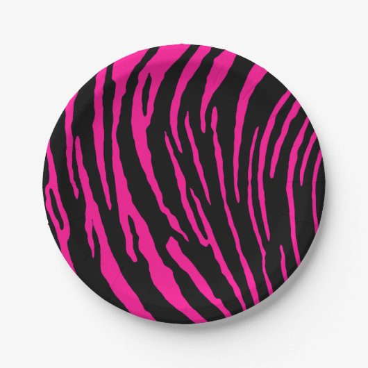 ピンクタイガーストライプズ ペーパープレート (正面)