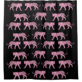 ピンクタイガースパターカスタムン シャワーカーテン (正面)