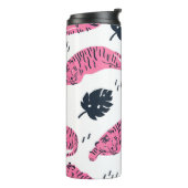 ピンクタイガー熱帯:ヴィンテージ手描き。 タンブラー (回転左)