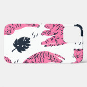 ピンクタイガー熱帯:ヴィンテージ手描き。 Case-Mate iPhoneケース (裏面 (横))
