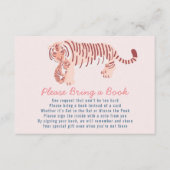 ピンクタイガー赤ちゃんシャワーお願いブックカード エンクロージャーカード (正面)