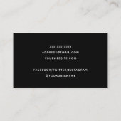 ピンクタイプライターストライプ金ゴールドグリッターライターエディター 名刺 (裏面)