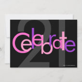 ピンクタイプ21歳の誕生日パーティの招待状 招待状 (裏面)