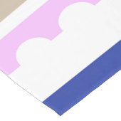 ピンクタイペホワイトブルーストライププリントホタテ貝模様 ショートテーブルランナー (コーナー)