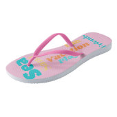 ピンクタイポグラフィお洒落夏 ビーチサンダル (アングル)