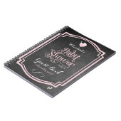 ピンクタイポグラフィガールズベビーシャワーゲストブック ノートブック (左側)