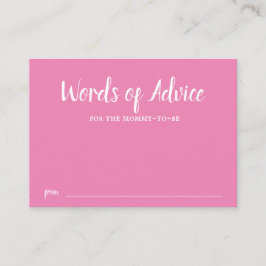 ピンクタイポグラフィガールベビーシャワーアドバイス エンクロージャーカード