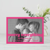 ピンクタイポグラフィメリーEverythingフォトカード シーズンカード (スタンド正面)