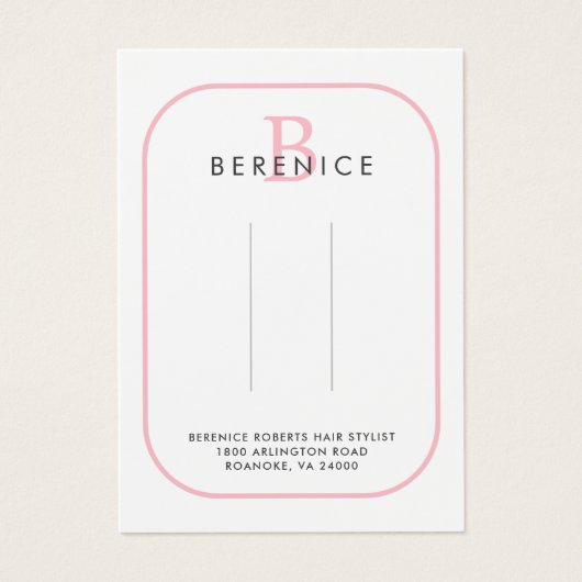 ピンクタイポグラフィモノグラムロゴヘアクリップ表示 (正面)